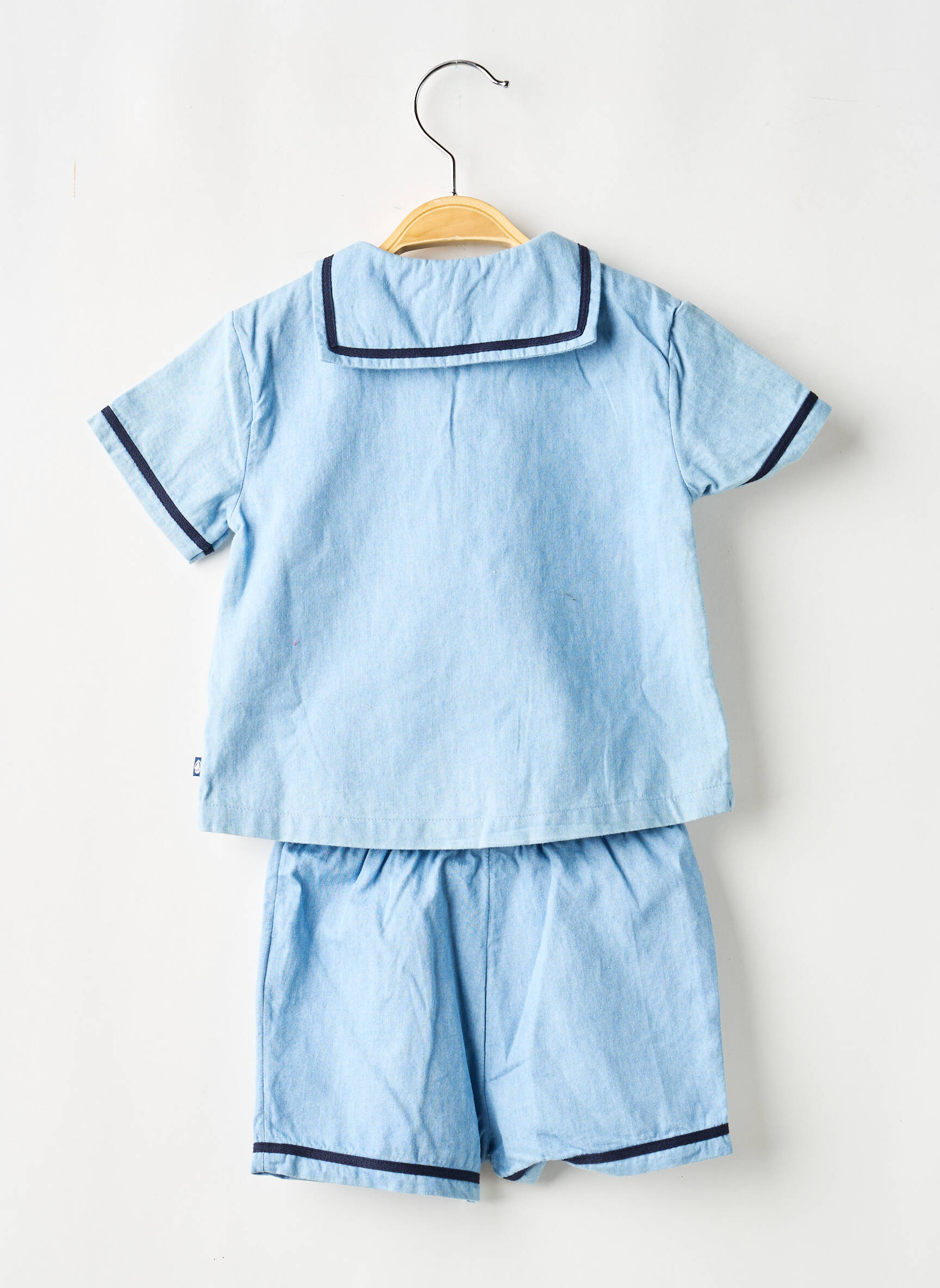 Ensemble short taille élastique bleu PETIT BATEAU enfant