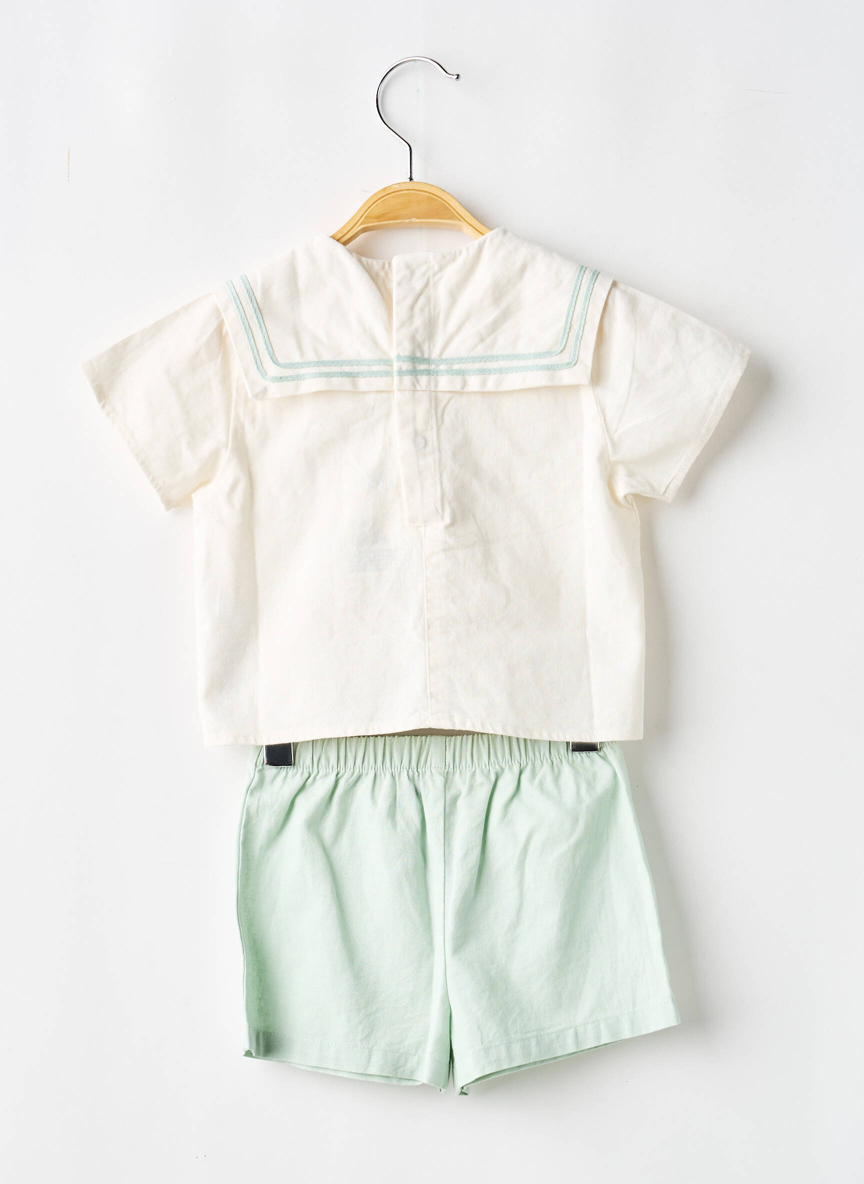 Ensemble short type de haut chemise vert PETIT BATEAU garçon