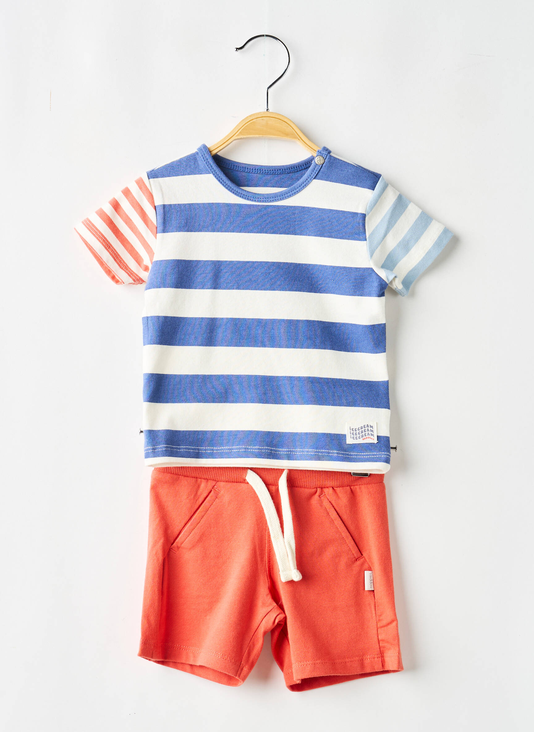 Ensemble short taille élastique orange NOPPIES garçon