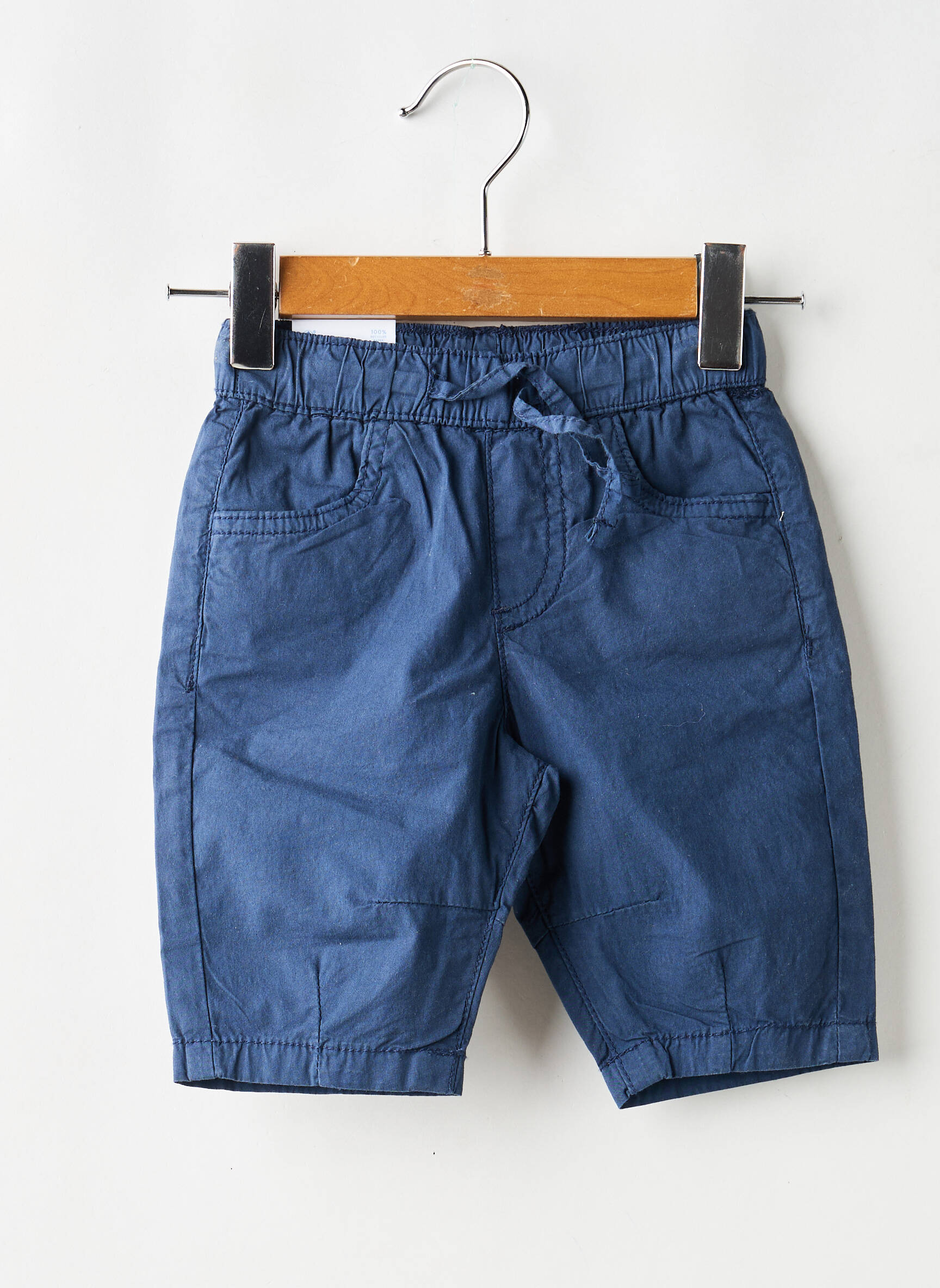 Pantalon droit fermeture liens à nouer taille élastique bleu MAYORAL garçon