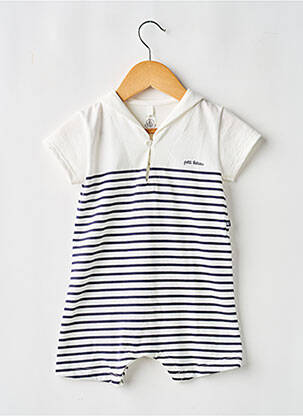 Combishort coupe droite manches courtes blanc PETIT BATEAU garçon