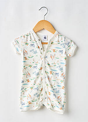 Combishort imprimé fantaisie manches courtes blanc PETIT BATEAU garçon