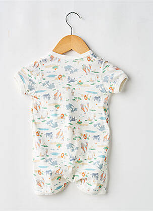 Combishort imprimé fantaisie manches courtes blanc PETIT BATEAU garçon
