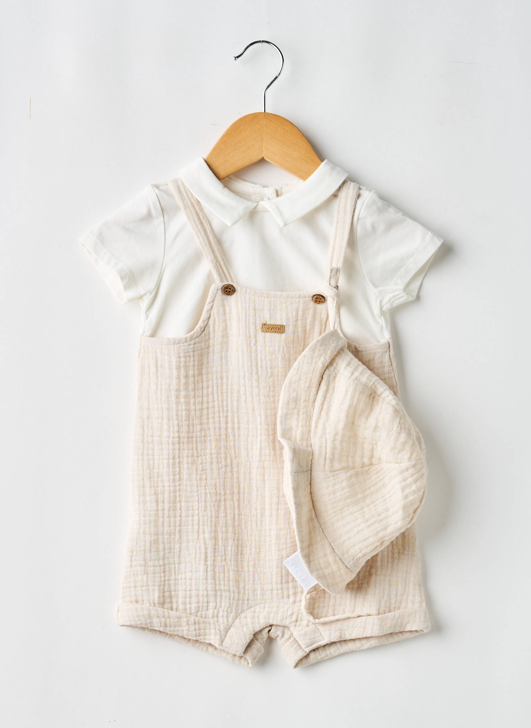 Combishort coupe droite manches courtes beige MAYORAL garçon