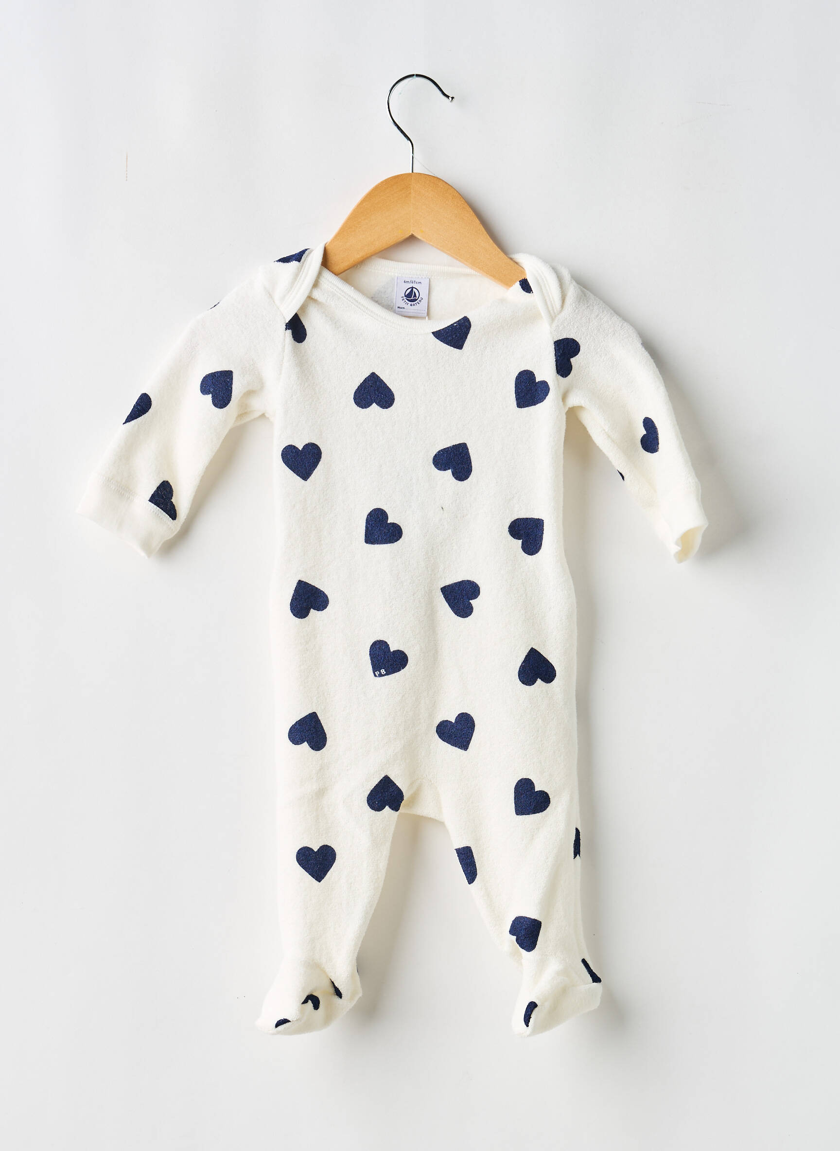 Pyjama manches longues blanc PETIT BATEAU enfant