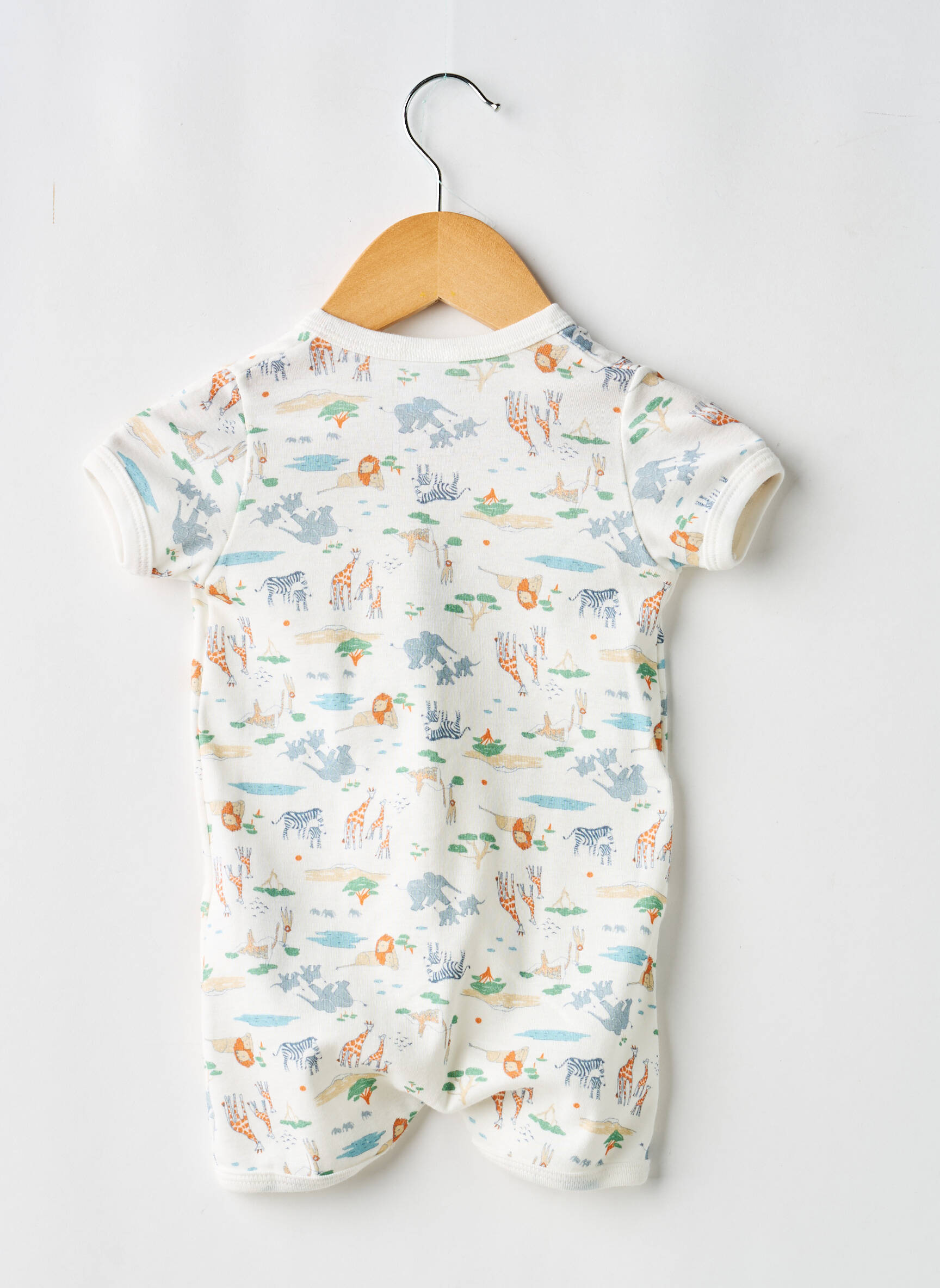 Combishort imprimé fantaisie manches courtes blanc PETIT BATEAU garçon