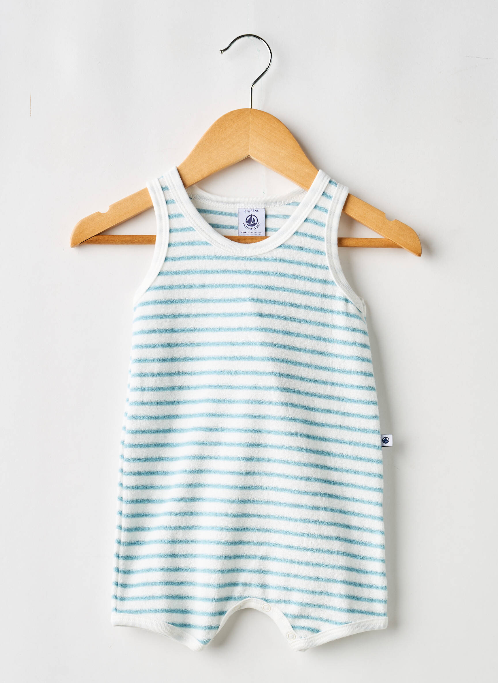 Combishort coupe droite sans manche bleu PETIT BATEAU garçon