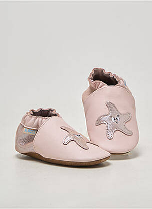 Chaussons/pantoufles matière lisse bout rond rose ROBEEZ fille