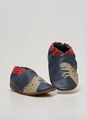 Chaussons/pantoufles matière lisse bout rond bleu ROBEEZ garçon