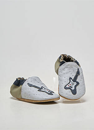 Chaussons/pantoufles matière lisse bout rond bleu ROBEEZ garçon
