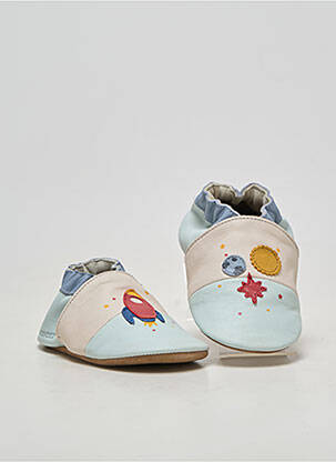 Chaussons/pantoufles matière lisse bout rond bleu ROBEEZ garçon