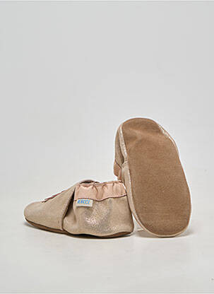 Chaussons/pantoufles matière lisse bout rond rose ROBEEZ fille