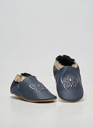 Chaussons/pantoufles matière lisse bout rond bleu ROBEEZ fille