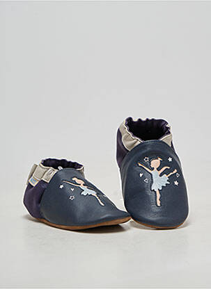 Chaussons/pantoufles matière lisse bout rond bleu ROBEEZ fille