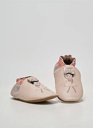 Chaussons/pantoufles matière lisse bout rond rose ROBEEZ fille