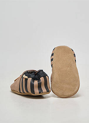 Chaussons/pantoufles matière lisse bout rond marron ROBEEZ garçon