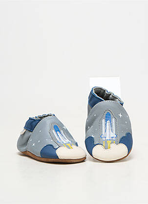 Chaussons/pantoufles matière lisse bout rond bleu ROBEEZ garçon