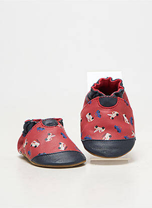 Chaussons/pantoufles matière lisse bout rond rouge ROBEEZ garçon