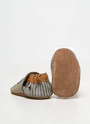 Chaussons/pantoufles matière lisse bout rond vert ROBEEZ garçon