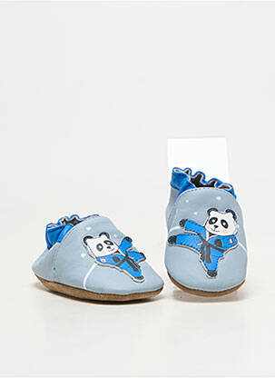 Chaussons/pantoufles matière lisse bout rond bleu ROBEEZ garçon