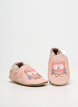 Chaussons/pantoufles matière lisse bout rond rose ROBEEZ fille