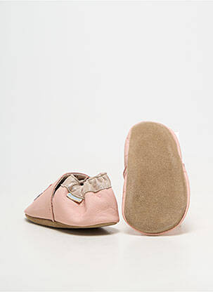 Chaussons/pantoufles matière lisse bout rond rose ROBEEZ fille
