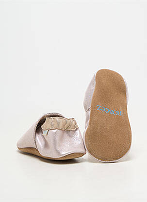 Chaussons/pantoufles matière lisse bout rond rose ROBEEZ fille