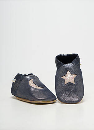 Chaussons/pantoufles matière lisse bout rond bleu ROBEEZ fille