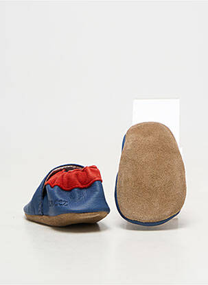 Chaussons/pantoufles matière lisse bout rond bleu ROBEEZ garçon