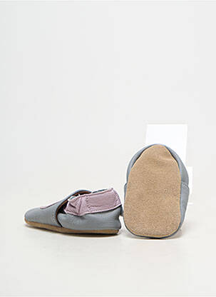 Chaussons/pantoufles matière lisse bout rond gris HOBEA  fille
