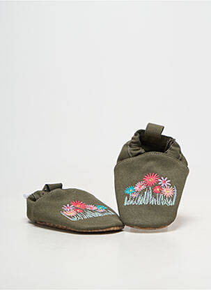 Chaussons/pantoufles semelle extérieure cuir bout rond vert HOBEA  garçon