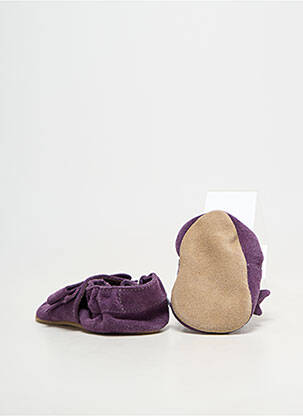 Chaussons/pantoufles semelle extérieure cuir bout rond violet HOBEA  fille