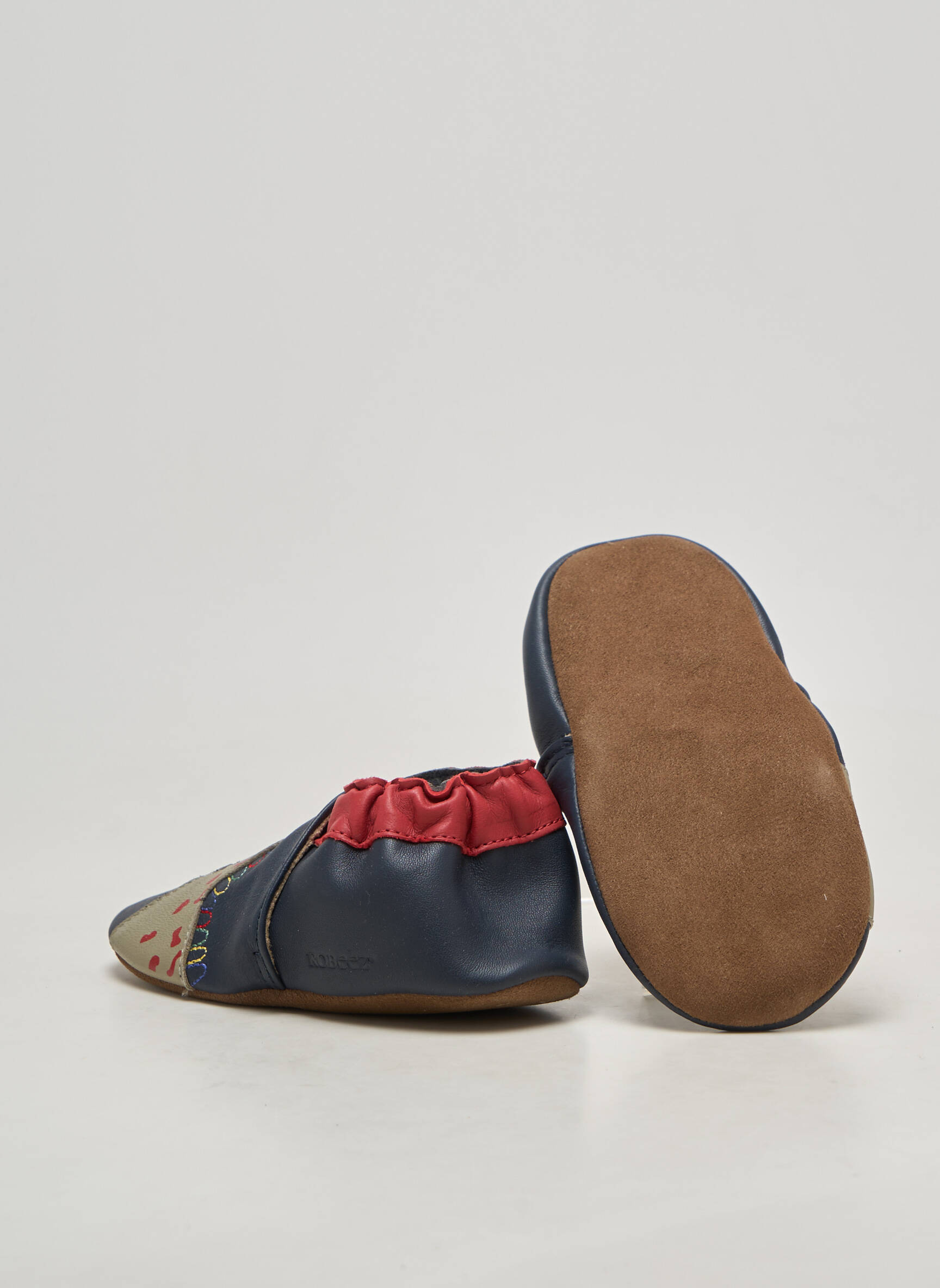 Chaussons/pantoufles matière lisse bout rond bleu ROBEEZ garçon