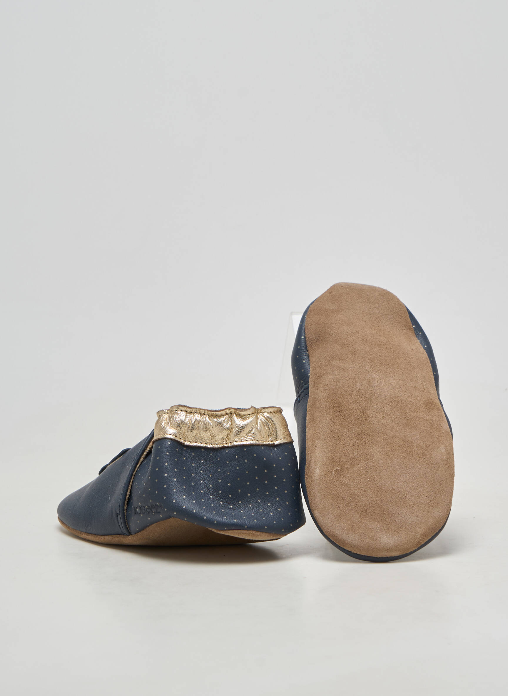 Chaussons/pantoufles matière lisse bout rond bleu ROBEEZ fille