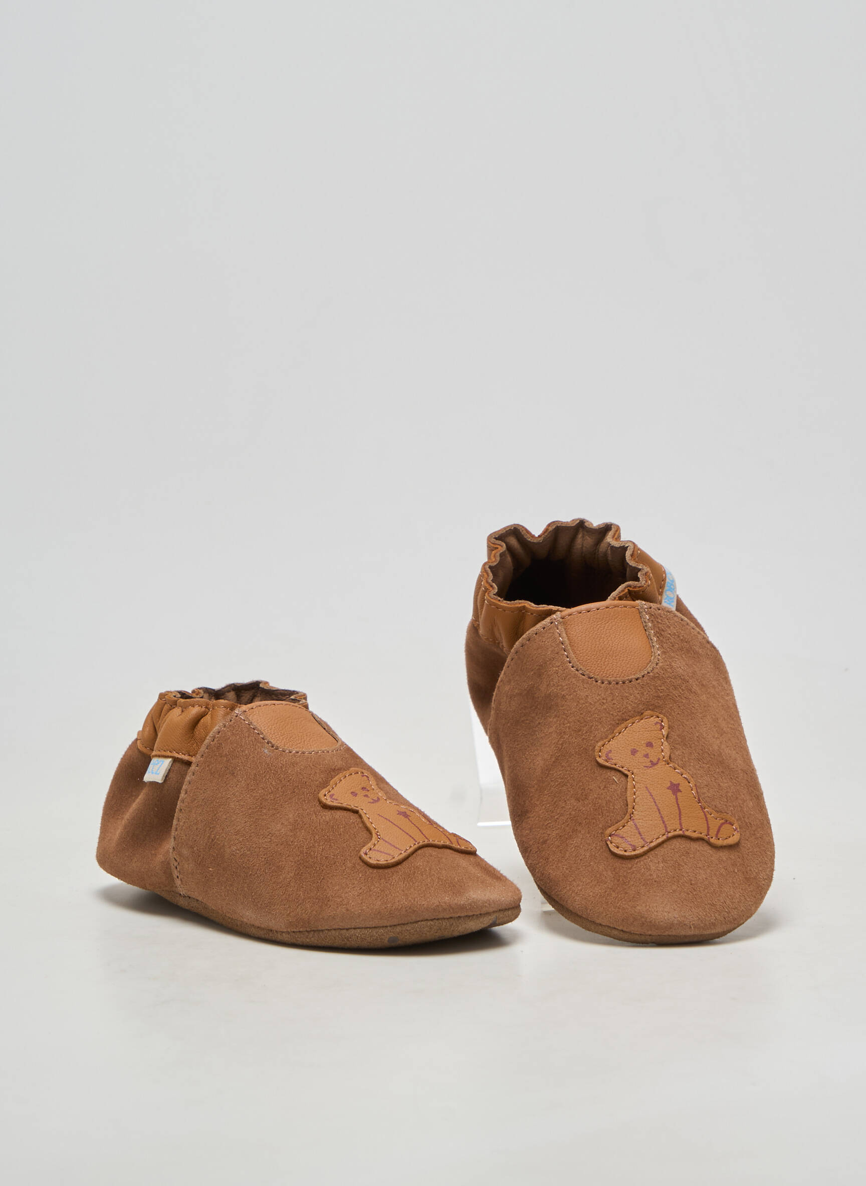 Chaussons/pantoufles semelle extérieure cuir bout rond marron ROBEEZ garçon
