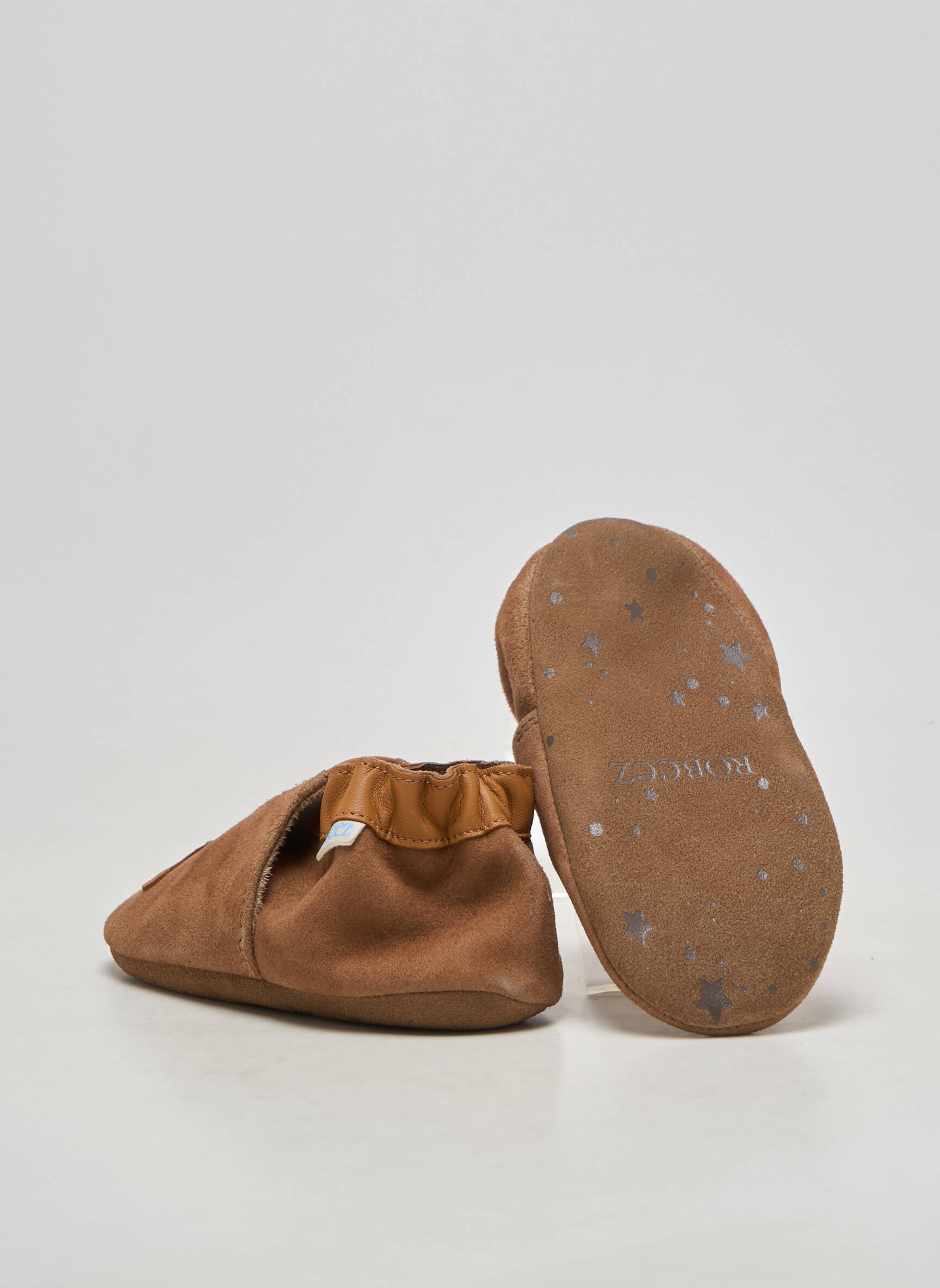 Chaussons/pantoufles semelle extérieure cuir bout rond marron ROBEEZ garçon