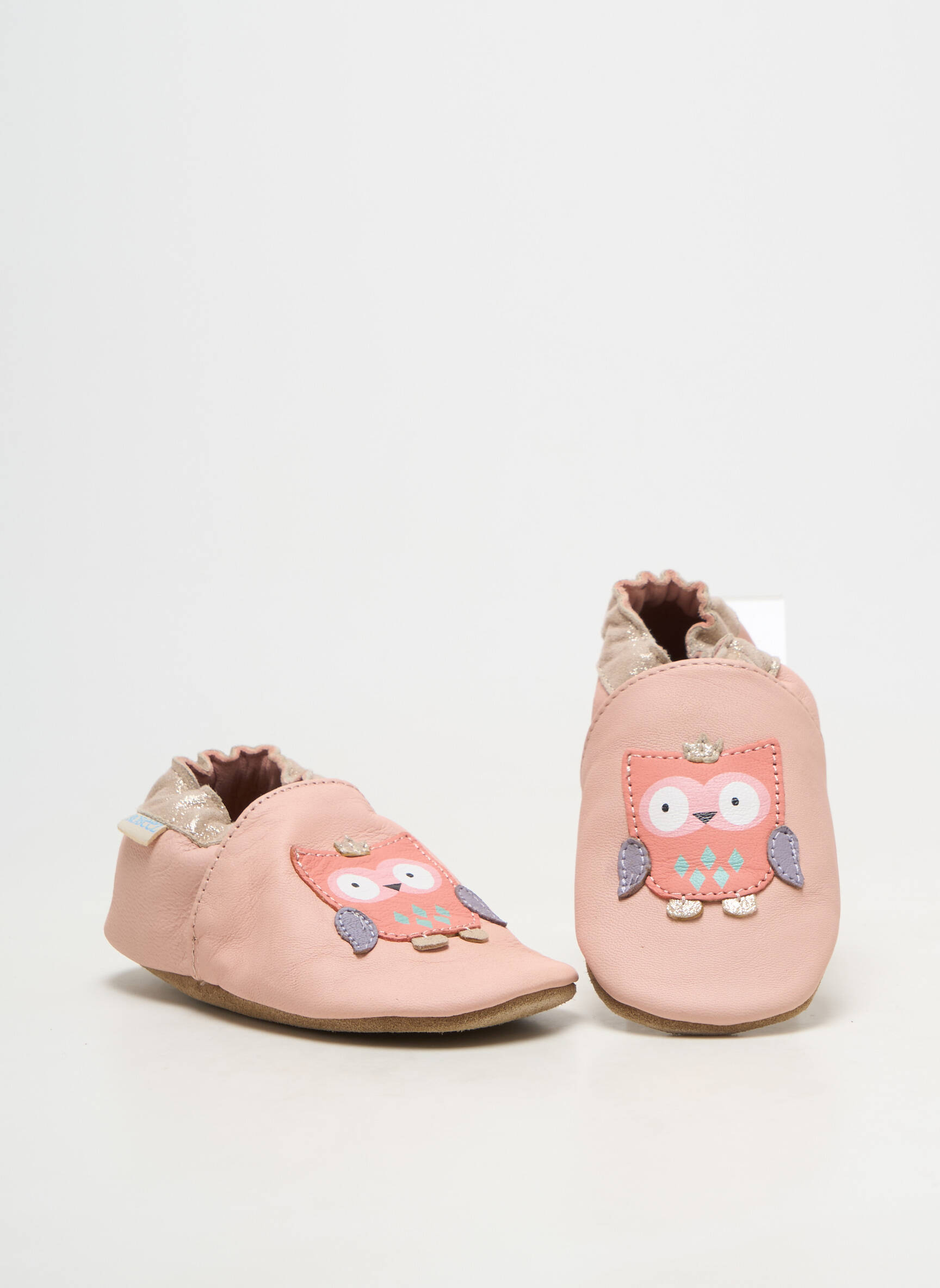 Chaussons/pantoufles matière lisse bout rond rose ROBEEZ fille