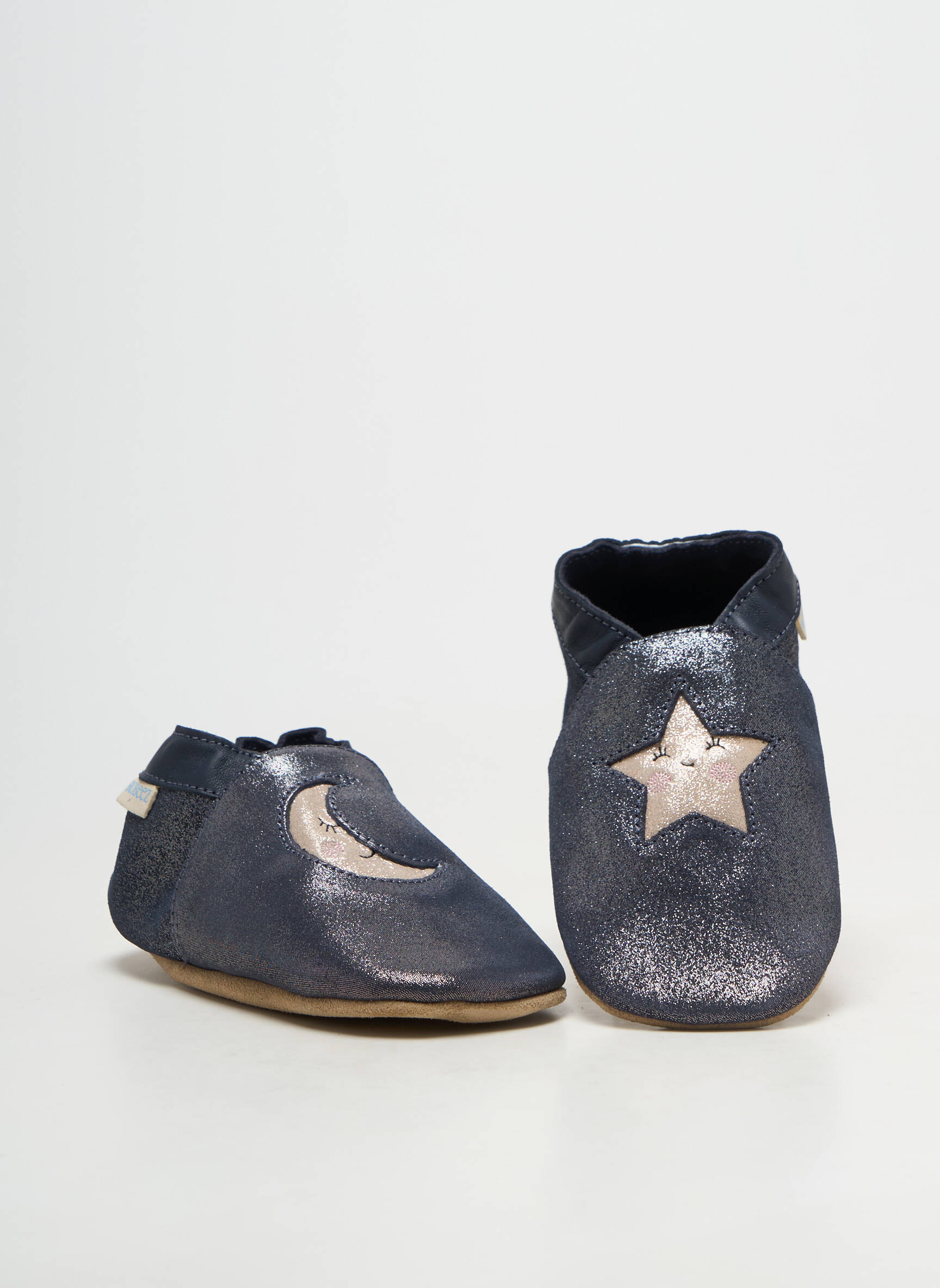 Chaussons/pantoufles matière lisse bout rond bleu ROBEEZ fille