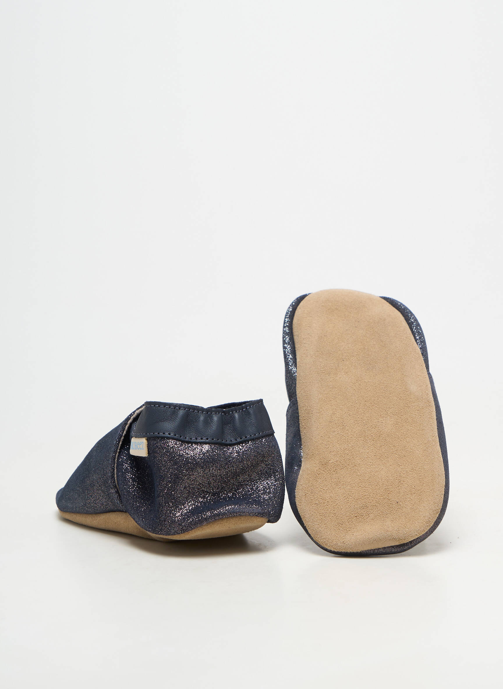 Chaussons/pantoufles matière lisse bout rond bleu ROBEEZ fille