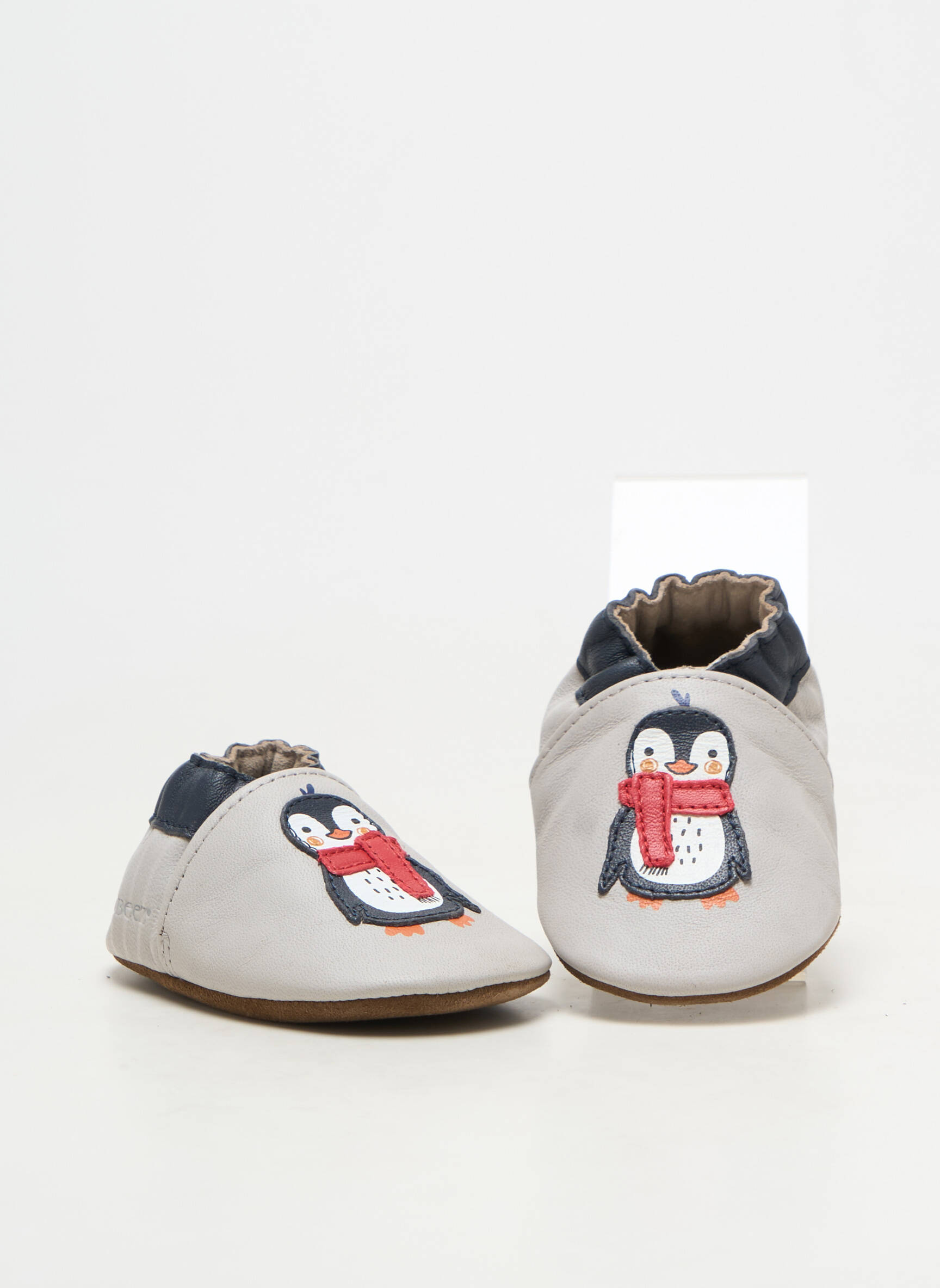 Chaussons/pantoufles matière lisse bout rond gris ROBEEZ garçon