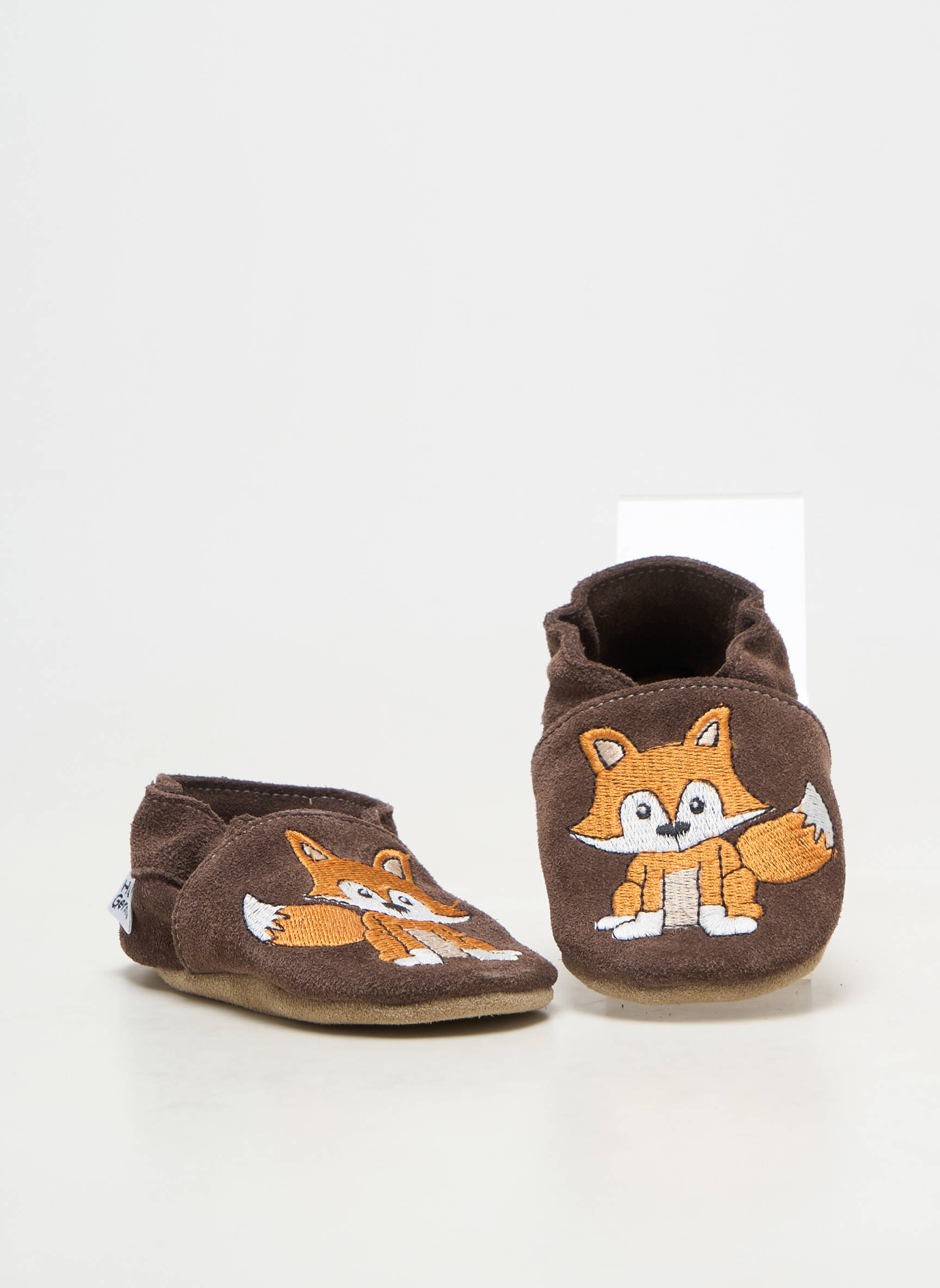 Chaussons/pantoufles semelle extérieure cuir bout rond marron HOBEA  garçon