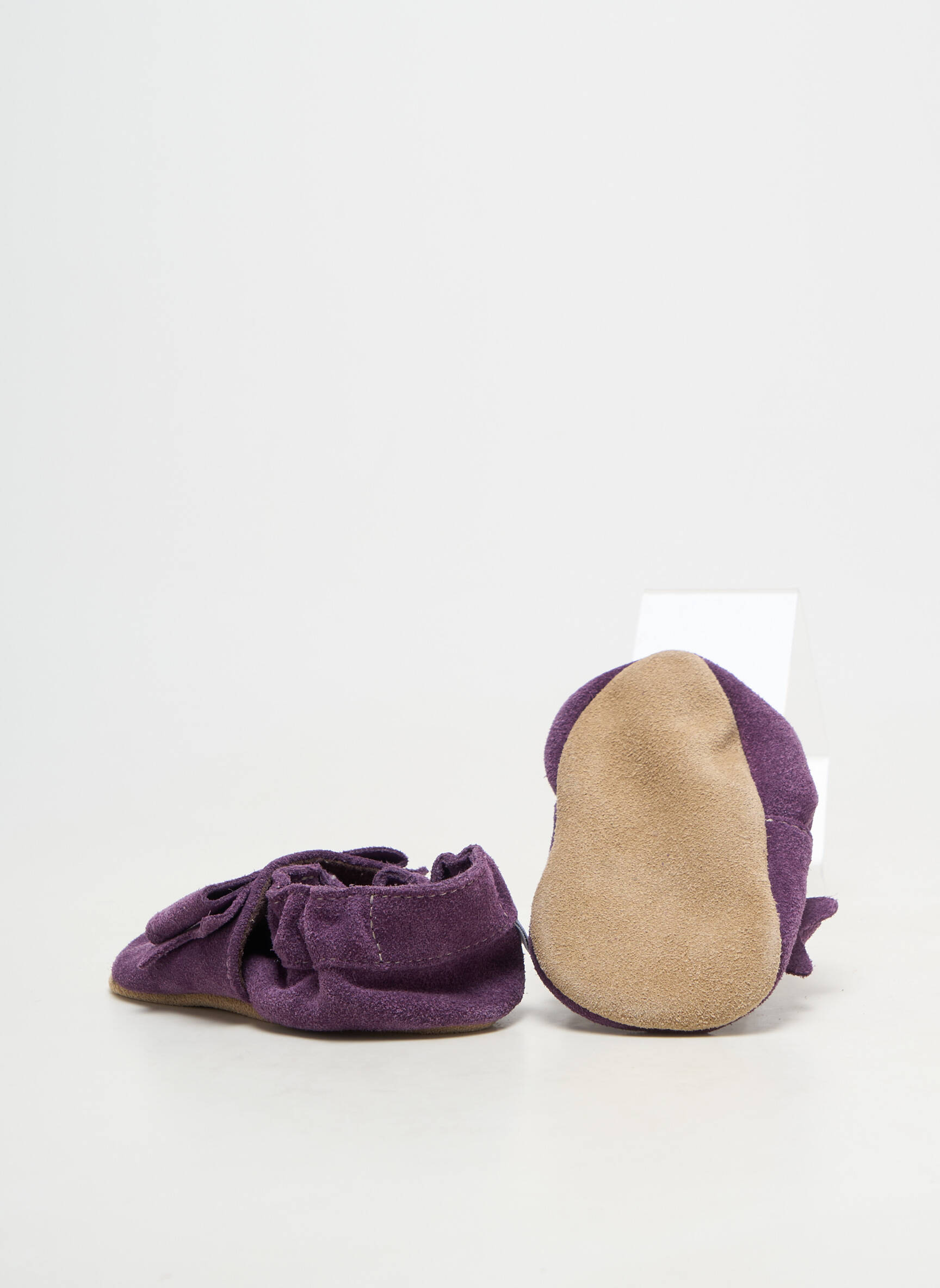 Chaussons/pantoufles semelle extérieure cuir bout rond violet HOBEA  fille