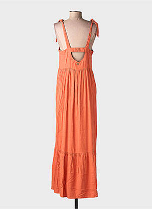 Robe longue coupe fluide fines bretelles orange LOLA ESPELETA femme