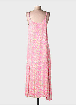 Robe longue imprimé fantaisie fines bretelles rose CREAM femme