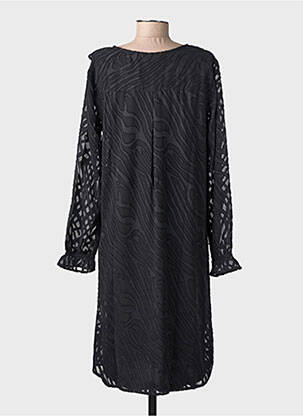 Robe mi-longue manches longues manches longues noir CREAM femme