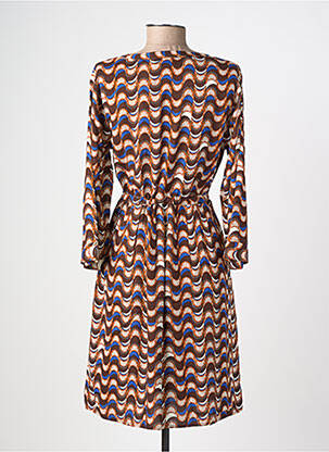 Robe mi-longue manches 3/4 manches 3/4 marron CREAM femme
