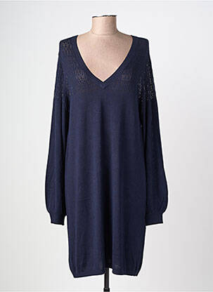 Robe mi-longue manches longues manches longues bleu LOLA ESPELETA femme
