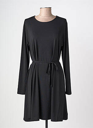Robe mi-longue manches longues manches longues noir LOSAN femme