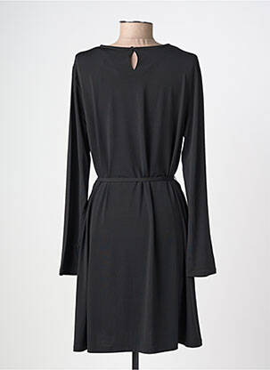 Robe mi-longue manches longues manches longues noir LOSAN femme