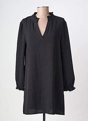 Robe courte manches longues manches longues noir LOSAN femme